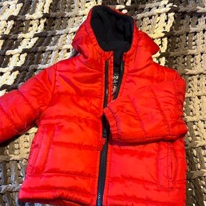 Red Toddler puffer coat. 18 M